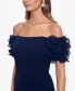 Фото #3 товара Petite Off-The-Shoulder Ruffled-Sleeve Gown