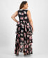 Фото #2 товара Trendy Plus Size Belted Tiered Maxi Dress