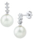 Фото #1 товара Серьги Macy's Cultured Pearl & Diamond