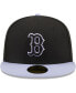 Фото #4 товара Men's Black Boston Red Sox Side Patch 59FIFTY Fitted Hat