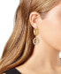 Gold-Tone Pavé Logo Charm Hoop Earrings