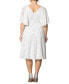 ფოტო #2 პროდუქტის Plus Size Genevieve Lace Flutter Sleeve Midi Dress