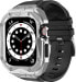 Kingxbar Kingxbar CYF140 2w1 pancerne etui Apple Watch SE, 6, 5, 4 (44 mm) ze stali nierdzewnej z paskiem srebrne