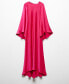 Women's Flared-Sleeve Satin Dress