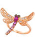 Фото #1 товара Кольцо Le Vian Dragonfly Multi (3/8 ct.) & Diamond (1/6 ct.) Rose Gold.