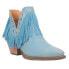 Dingo Fine N' Dandy Fringe Snip Toe Cowboy Booties Womens Blue Casual Boots DI18