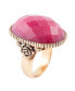 ფოტო #1 პროდუქტის Rosie Bronze and Genuine Faceted Raspberry Quartz Statement Ring
