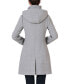 Фото #2 товара Women's Leah Asymmetrical Hooded Zipper Boucle Wool Coat