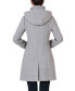 Women's Leah Asymmetrical Hooded Zipper Boucle Wool Coat