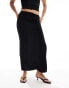 Фото #3 товара Bershka contrast bow trim midi skirt in black & white