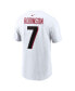 Фото #4 товара Men's Bijan Robinson White Atlanta Falcons Player Name and Number T-shirt