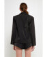 Women's One Button Satin Blazer