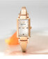 ფოტო #5 პროდუქტის Women's Diamond-Accent Rose Gold-Tone Stainless Steel Bangle Bracelet Watch 18x33mm