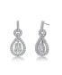 Фото #1 товара White Gold Plated with Cubic Zirconia Love Knot Door Knocker Dangle Earrings
