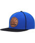 Фото #4 товара Men's Royal, Black Golden State Warriors Heritage Leather Patch Snapback Hat