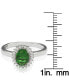 ფოტო #2 პროდუქტის Suzy Levian Sterling Silver Cubic Zirconia Green Oval Halo Ring