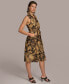 Фото #5 товара Donna Karan Women's Sleeveless Printed Tie-Front Shirtdress