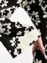 Фото #3 товара ASOS DESIGN cowl neck print satin maxi dress in mono floral print