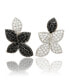 ფოტო #1 პროდუქტის Suzy Levian Sterling Silver Cubic Zirconia Flower Petal Mismatched Large Studs Earrings