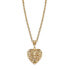 Фото #1 товара 2028 14K Gold-Dipped Filigree Heart with Crystal Accent Necklace 18"