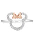 ფოტო #5 პროდუქტის Diamond Minnie Mouse Silhouette Ring (1/6 ct. t.w.) in Sterling Silver & Rose Gold-Plate