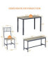 Фото #3 товара Rustic Gray Dining Table Set, 5-Piece, Industrial Style