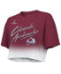 ფოტო #2 პროდუქტის Women's Threads Nathan MacKinnon Burgundy Colorado Avalanche 2022 Stanley Cup Champions Dip Dye Boxy Crop T-shirt