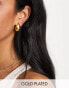 Фото #1 товара ASOS DESIGN 14k gold plated earrings with molten stud design