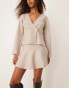 Фото #5 товара Vila structured knit mini skirt co-ord in natural melange