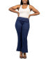 ფოტო #4 პროდუქტის Plus Size Bell Bottom Foldover Waist Pants