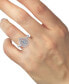 ფოტო #4 პროდუქტის Diamond Two-Tone Teardrop Cluster Ring (1/2 ct. t.w.) in 14k White & Rose Gold