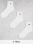 Фото #1 товара New Balance red logo mid sock 3 pack in white