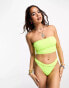 Фото #6 товара COLLUSION textured bandeau bikini top in neon yellow