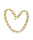 Wide Pave and Solid Hearts Chain Choker Necklace