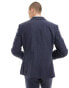 ASOS DESIGN slim suit jacket in wool mix texture in navy