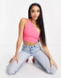 Фото #1 товара Femme Luxe one shoulder strappy back detail crop top in pink