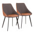 Фото #17 товара Marche TwoTone Chair in Faux Leather and Fabric Set of 2