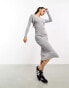 Fashionkilla fine knit cardigan co-ord in grey grau, 42 - фото #3