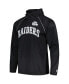 Men's Black Distressed Las Vegas Raiders Gridiron Classics Throwback Raglan Long Sleeve Hooded T-shirt