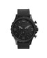 Фото #1 товара Men's Nate Black Leather Strap Watch