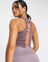 Nike One Training novelty dri fit lace back tank top in plum