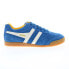 Фото #1 товара Gola Harrier Suede CMA192 Mens Blue Suede Lace Up Lifestyle Sneakers Shoes 8