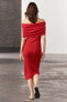 Фото #7 товара Платье с открытыми плечами ZARA