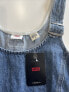 Levi's Women's Alyssa Blue Stonewash Cotton Denim Overalls Mini Dress Size L New