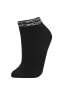 Kadın Leopar Desenli 3'lü Pamuklu Patik Çorap B6027axns