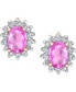 ფოტო #2 პროდუქტის Pink Sapphire (2 ct. t.w.) & Diamond (3/8 ct. t.w.) Stud Earrings in 14k Rose Gold