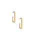 18k Gold-Plated Pavé-Studded Rectangle Hoop Earrings