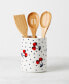 New York Vintage-Like Cherry Dot Utensil Crock Set, 4 Piece