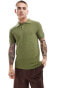 River Island textured knitted polo in green