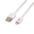 ROLINE USB 0.15 m - 0.15 m - Lightning - USB A - White - Straight - Straight